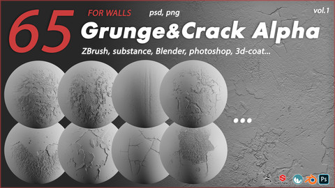65 Grunge and Cracks Alpha For Walls vol.1