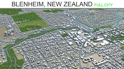 Blenheim New Zealand City 3D Model 20km