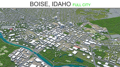 Boise City  Idaho 3D Model  40km