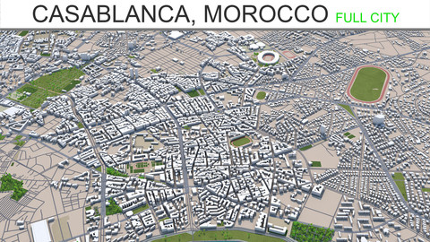 Casablanca City Morocco 3D Model 40 km