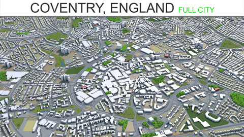 Coventry City England 3D Model 30Km
