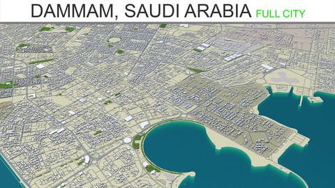 Dammam City Saudi Arabia 3D Model 70Km