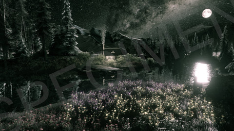 Happy Little Mountain at Night