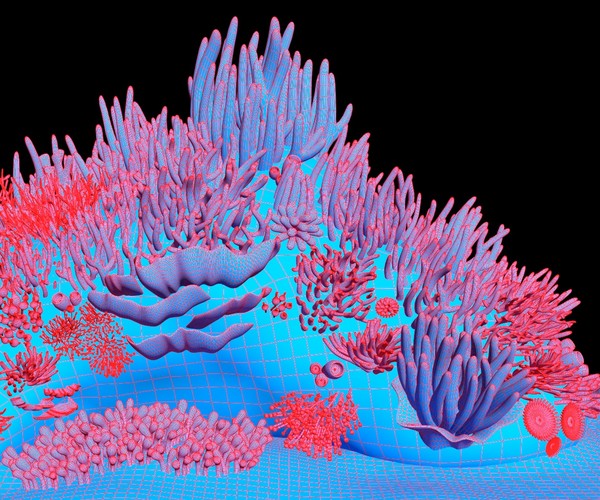 coral reef zbrush alpha