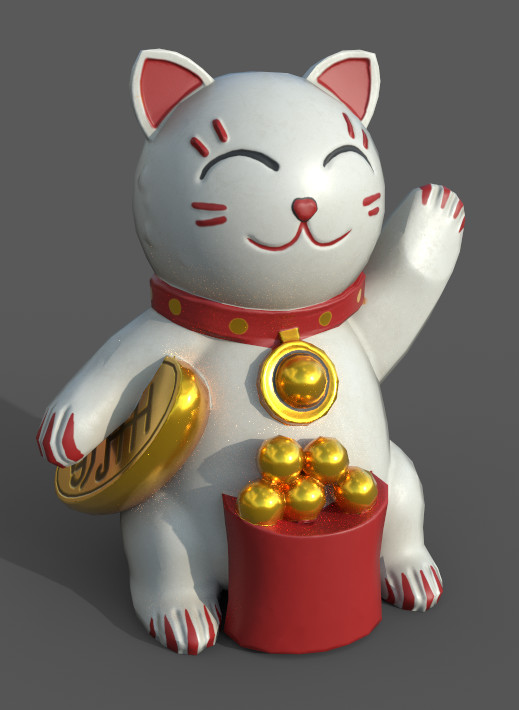 White Maneki Neko Cat 3d Model Turbosquid 1697464 Ubicaciondepersonascdmxgobmx 