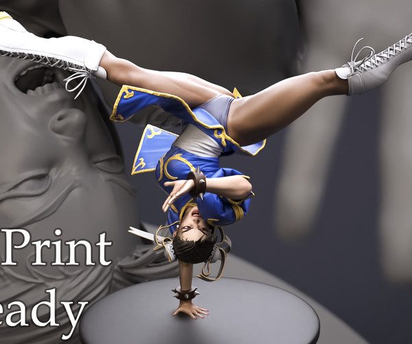 Artstation Chun Li Spinning Bird Kick Fan Art For 3d Print Resources 