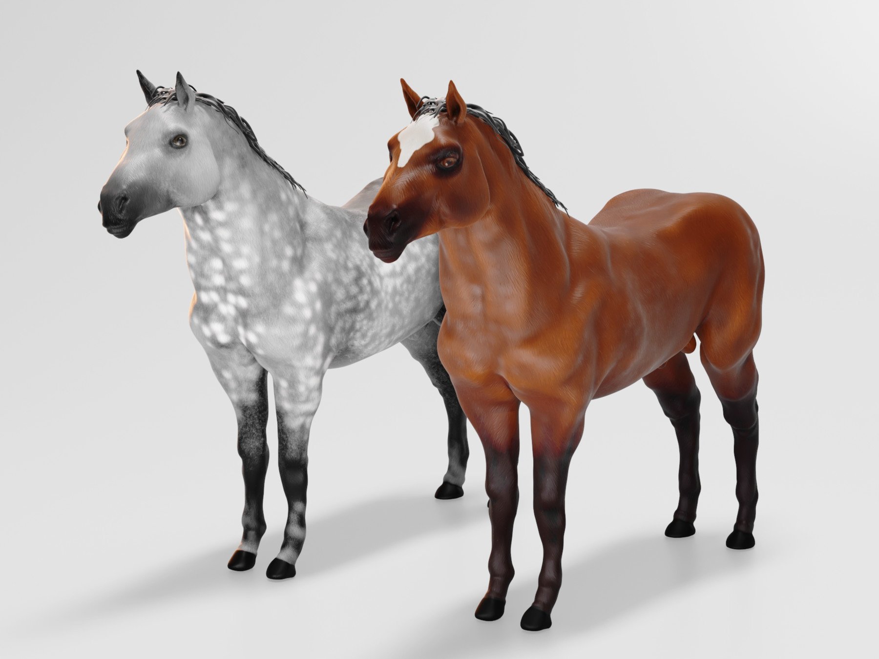 ArtStation - Male stallion horses 3D model | Game Assets