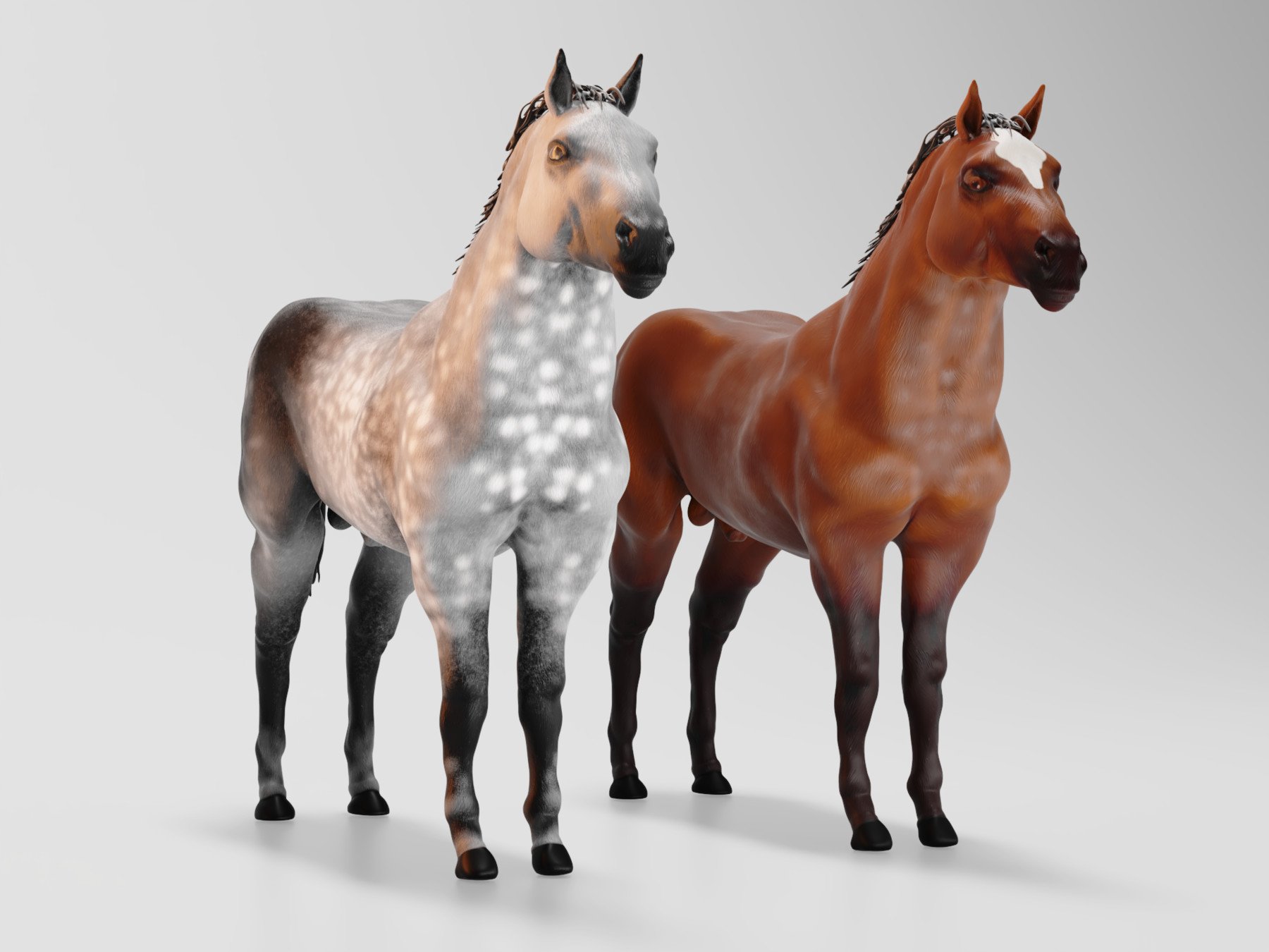 ArtStation - Male stallion horses 3D model | Game Assets