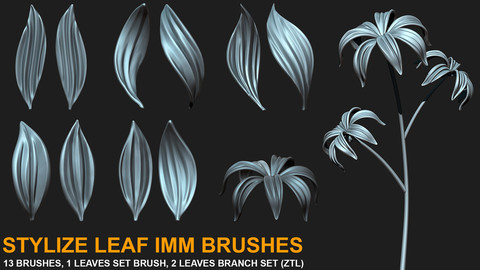 Zbrush - Stylized Leaf Imm Brushes