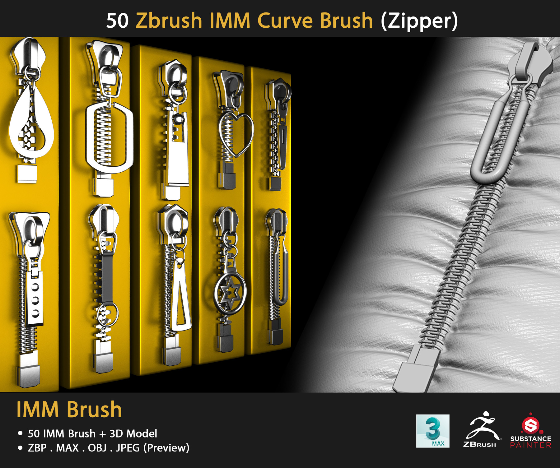 how to make zipper in zbrush
