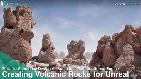 Modeling, Texturing, and Shading Volcanic Rocks for Unreal | Casper Wermuth