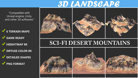 Terrain Maps - 06 Sci-fi Desert Mountains Package