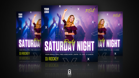 Square Party Flyer / Poster Template