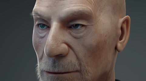 old man portrait 3d model