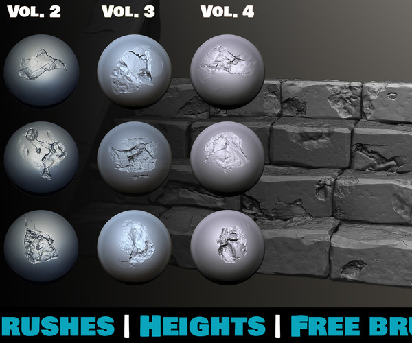 herozROCKSTEADY ROOTS ROCK セット 176枚 Jeetendra Sharma - Zbrush - Stone and Rock Damage Brushes