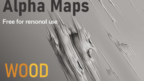 Wood damage (Three Alpha maps) for Zbrush, Substance etc.