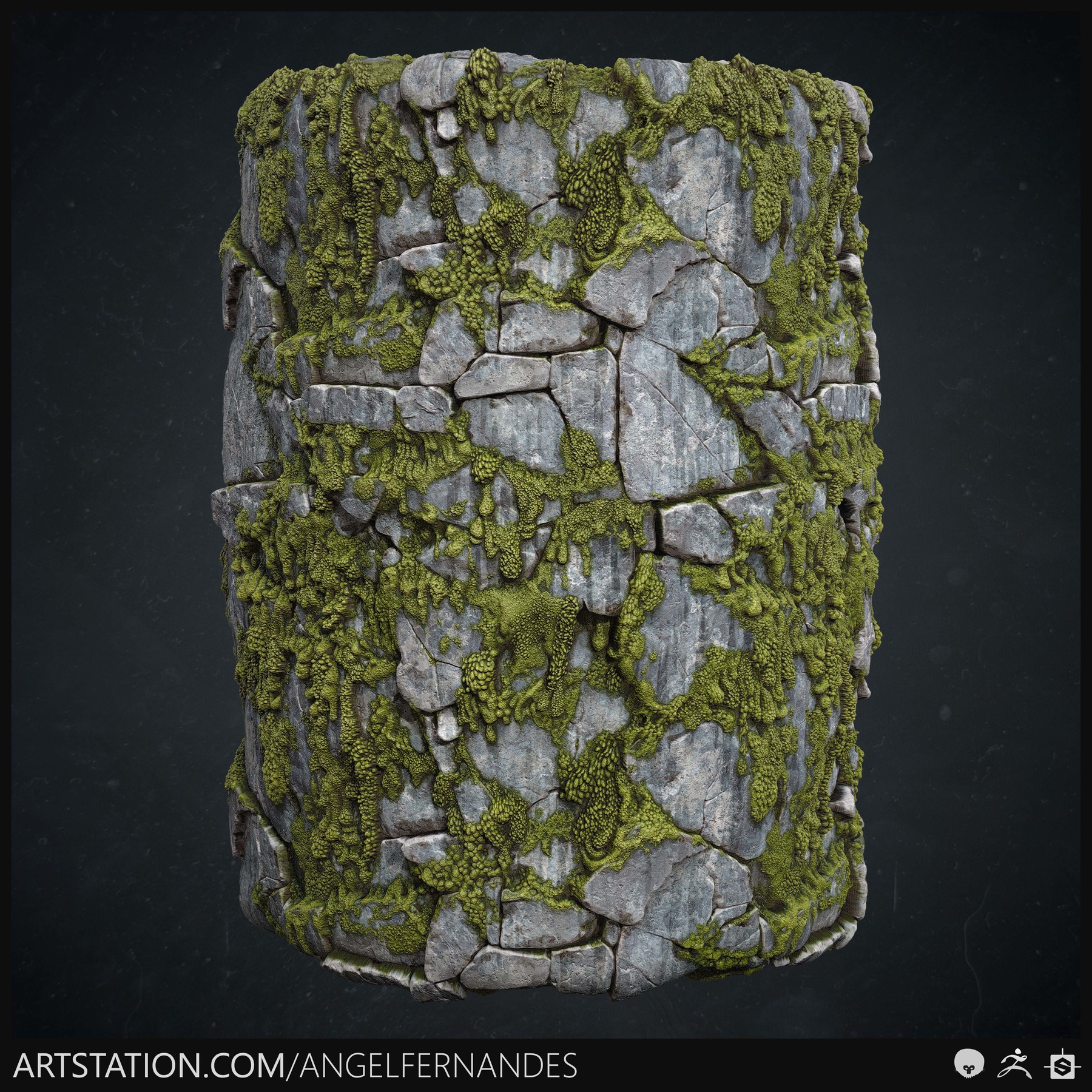 ArtStation - Algae on Stone Material Substance Designer ZBrush | Resources