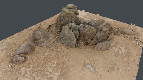 Photoscan_Beach Rock_0026_only HighPoly Mesh (16K Texture)