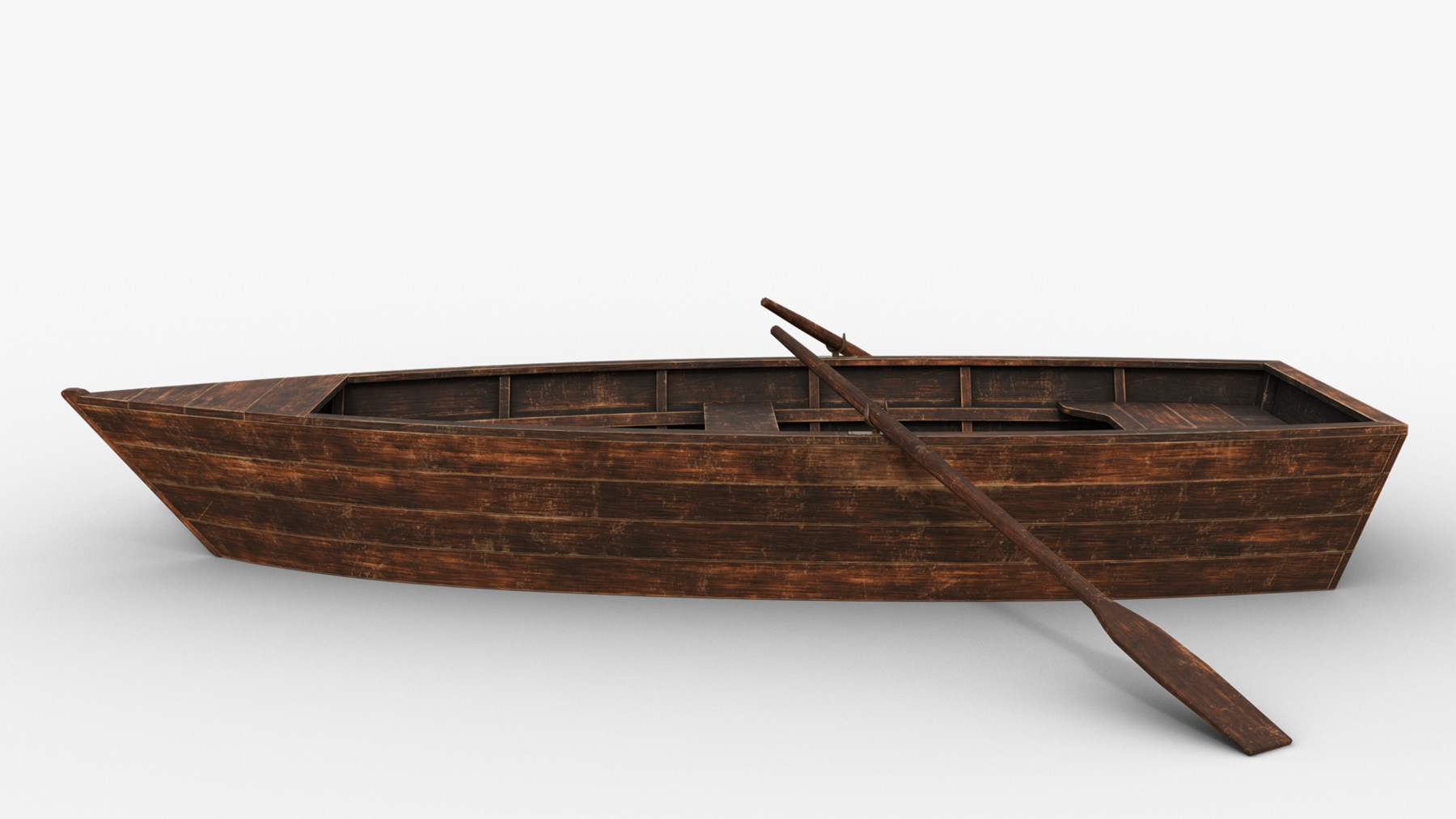 Game Traffic - Small wooden boat 02 | 3D model