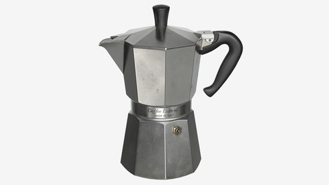 Low-poly PBR Coffee Kettle - 005