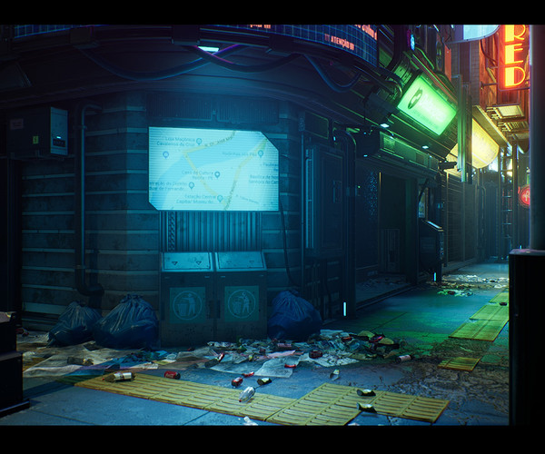 ArtStation - Cyberpunk City / Recife Environment | Game Assets