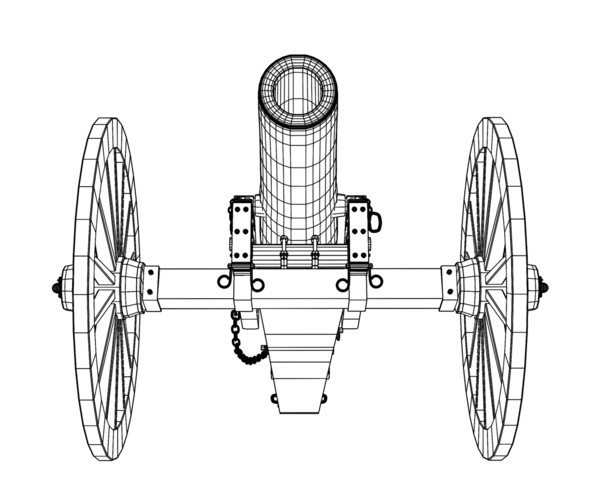 ArtStation 3inch ordnance rifle (cannon), model 1861 GameReady 3d