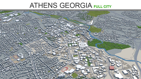 Athen city  Georgia 3d model 40 km