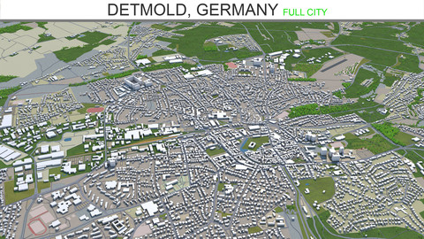 Detmold city Germany 3d model  40km