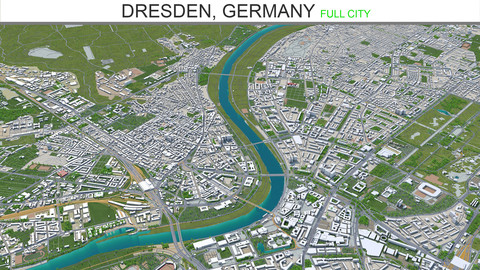 Dresden city Germany 3d model 40Km