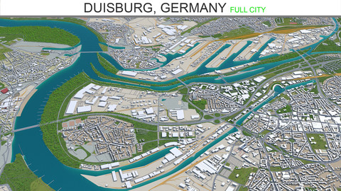 Duisburg city Germany 3d model  60Km