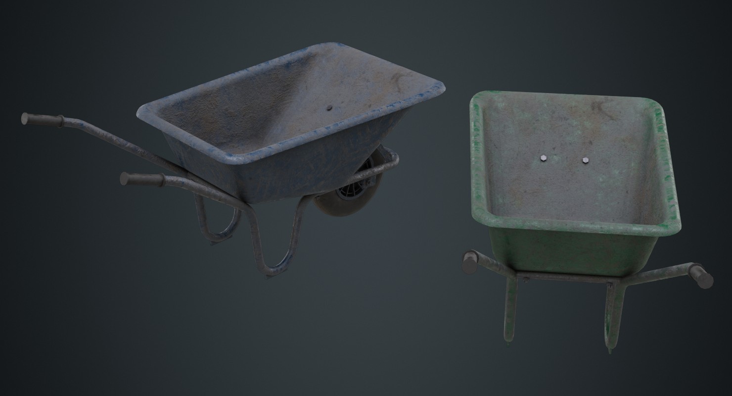 ArtStation Wheelbarrow 1B Game Assets