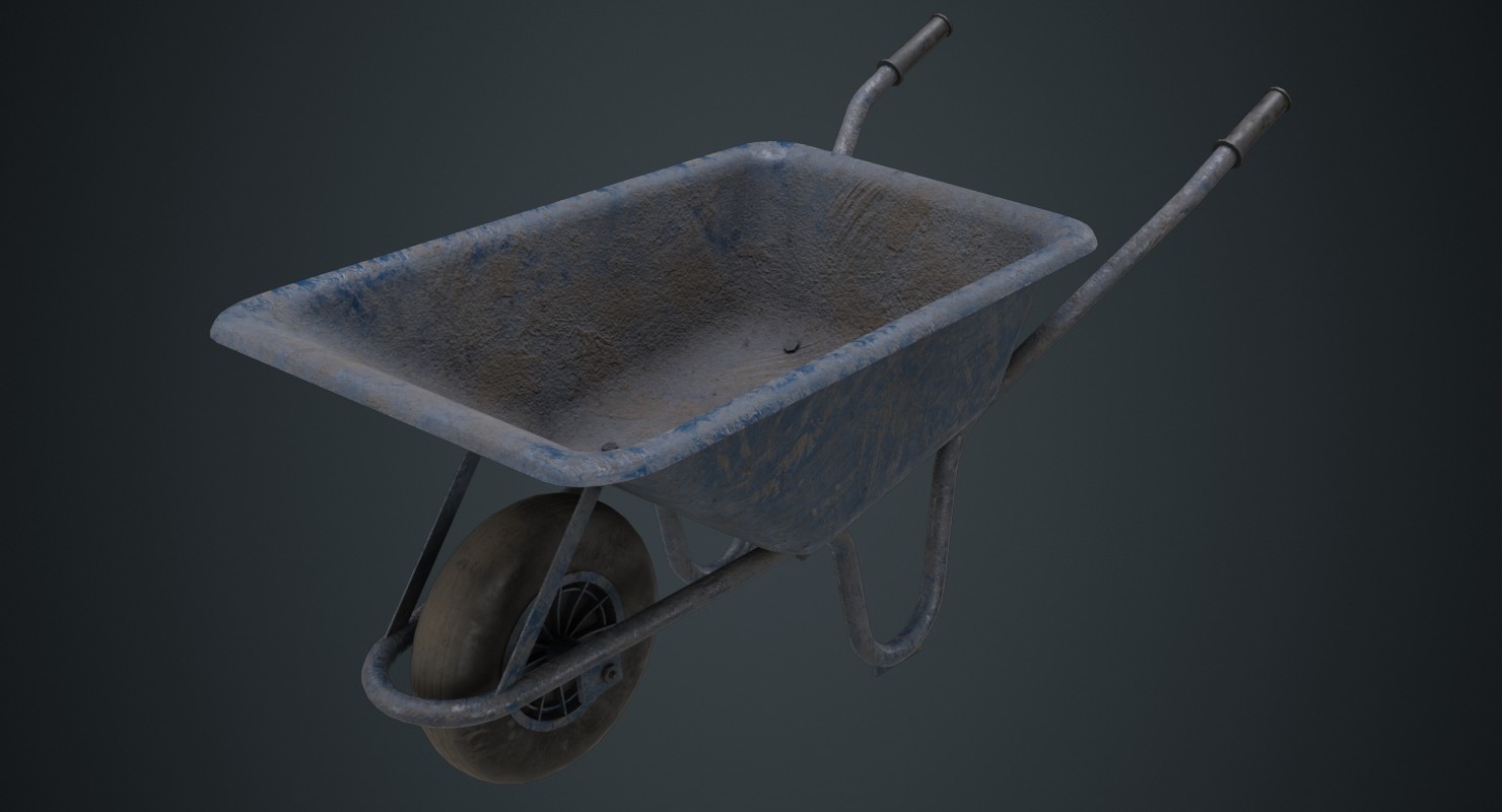 ArtStation Wheelbarrow 1B Game Assets