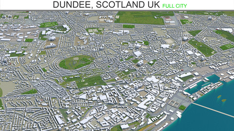 Dundee city Scotland UK 3d model 60Km