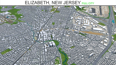 Elizabeth city New jersey 3d model  20Km