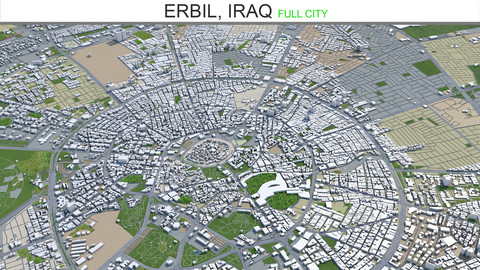 Erbil city  Iraq 3d model 30 km