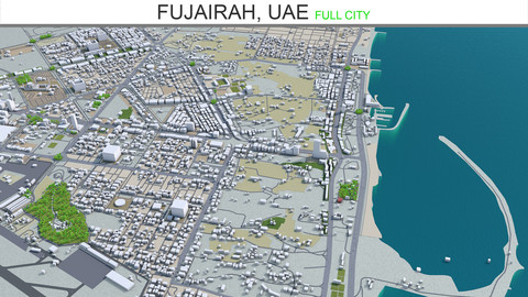 Fujairah city UAE 3d model 20km