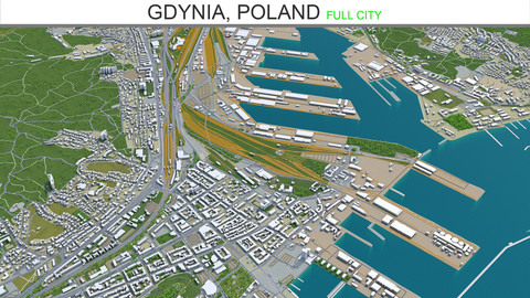 Gdynia city Poland 3d model 40Km