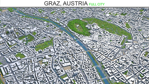 Graz city Austria 3d model 40Km