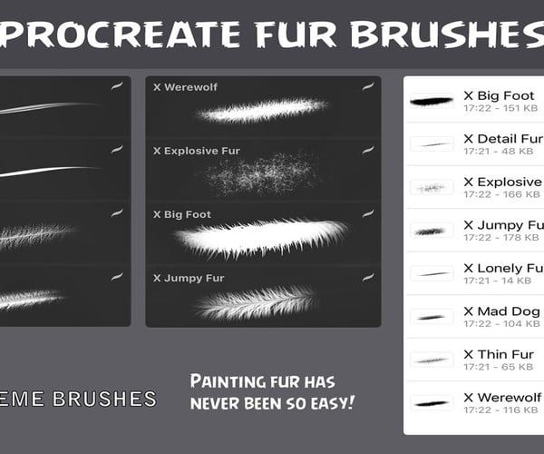 fur brushes procreate