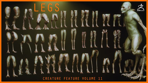 LEGS - 33 Character & Creature legs Zbrush Insertmesh Brush