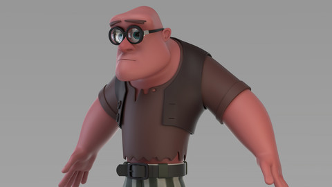 Cartoon Poor Big Man