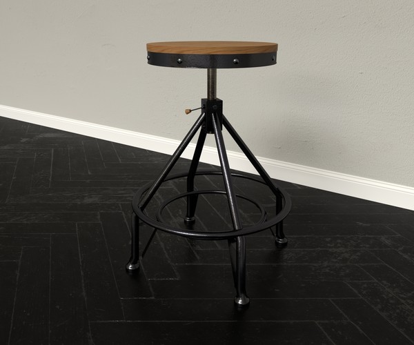 ArtStation Adjustable Bar Stool Game Assets