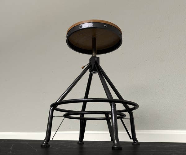 ArtStation Adjustable Bar Stool Game Assets