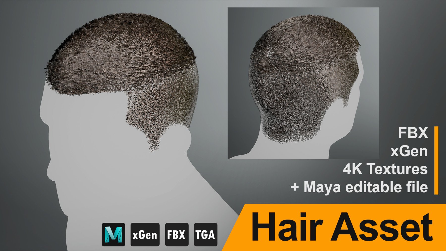 Artstation Realtime Hair Asset V Fbx Xgen Maya Source File 4k Textures Game Assets