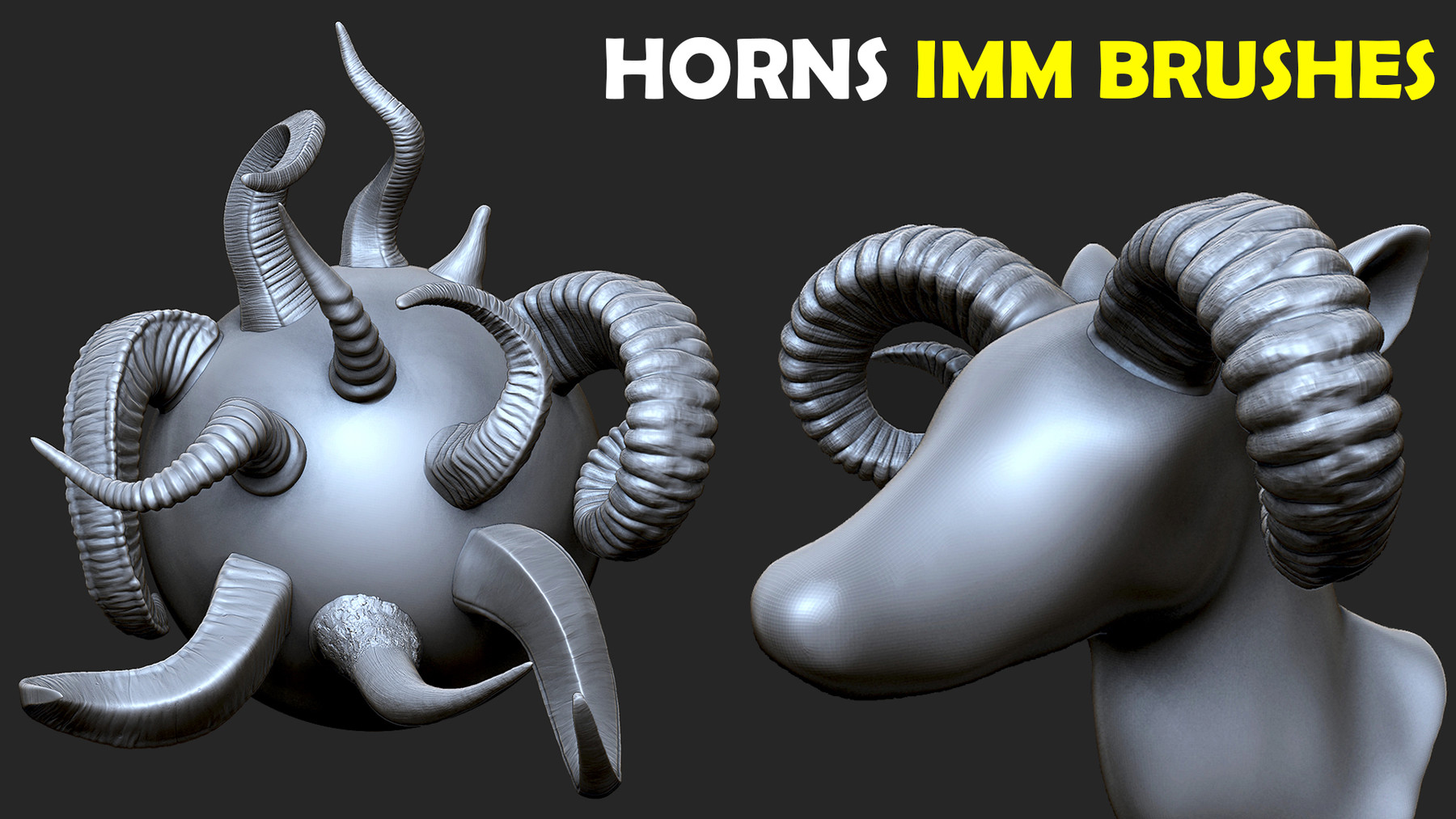 ArtStation ZBrush Horns IMM Brushes VOL. 1 Brushes
