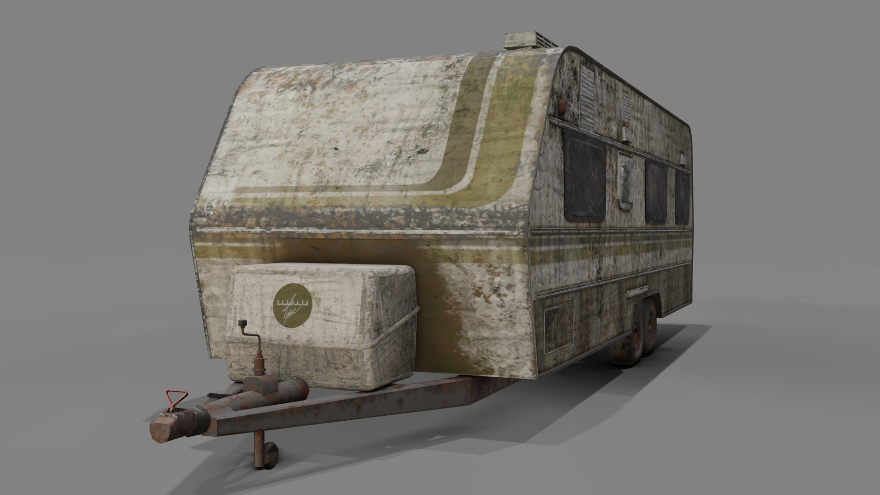 Мод на караваны. Караван 3d Max. 3d model of abandonment.