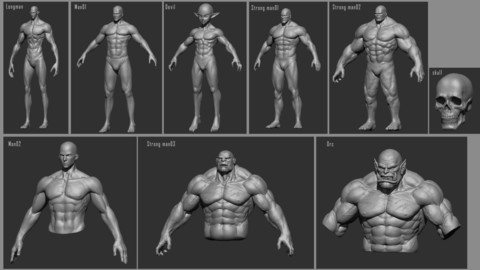 Male BaseMesh Highpoly SET(zbrush 2018)