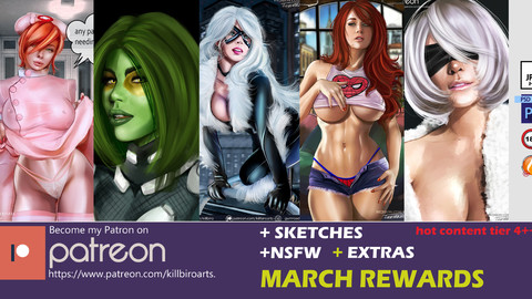 MARCH 2019 BUNDLE   (HQ,NSFW , PSD,SKETCHS)