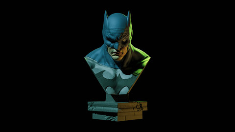 Batman bust 3D print model zbrush