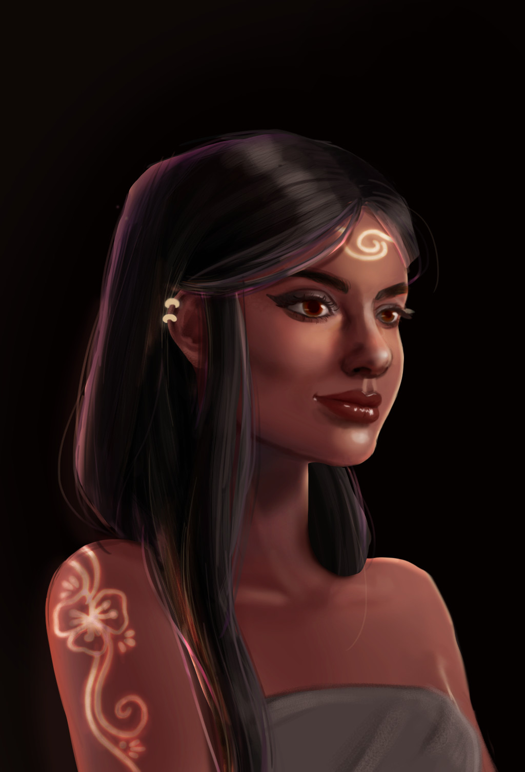 ArtStation - Golden Face Tattoo /Face paint design